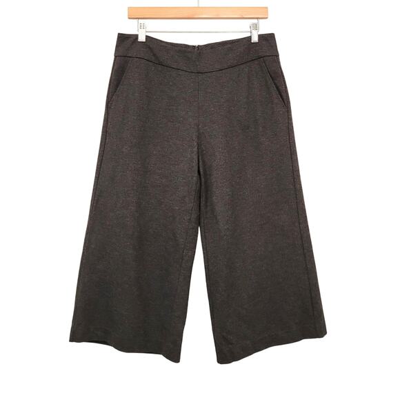 CAbi Wide Leg Gaucho Pants 8 Gray Culottes High Rise Pockets Ponte Knit 188 - Picture 2 of 13